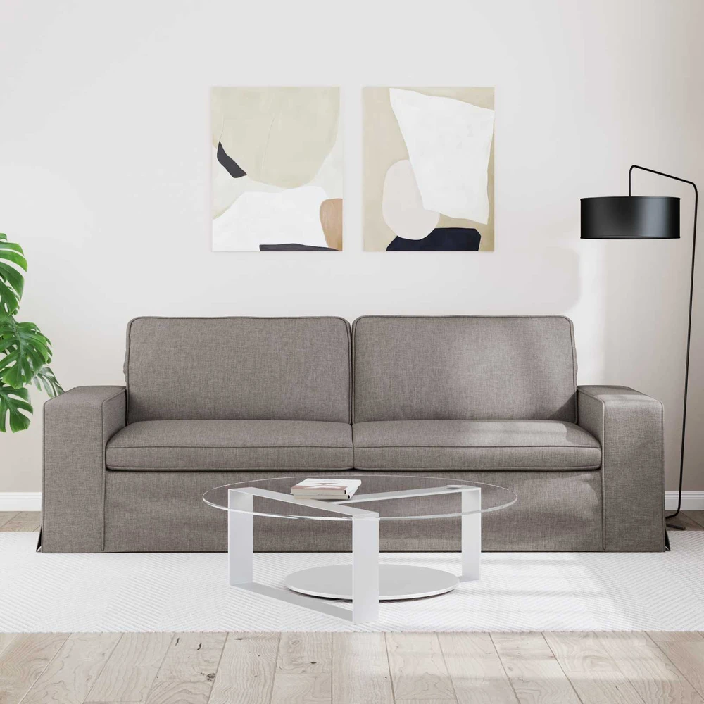Sofa Taupe 222 x 80 x 82 cm Metalas
