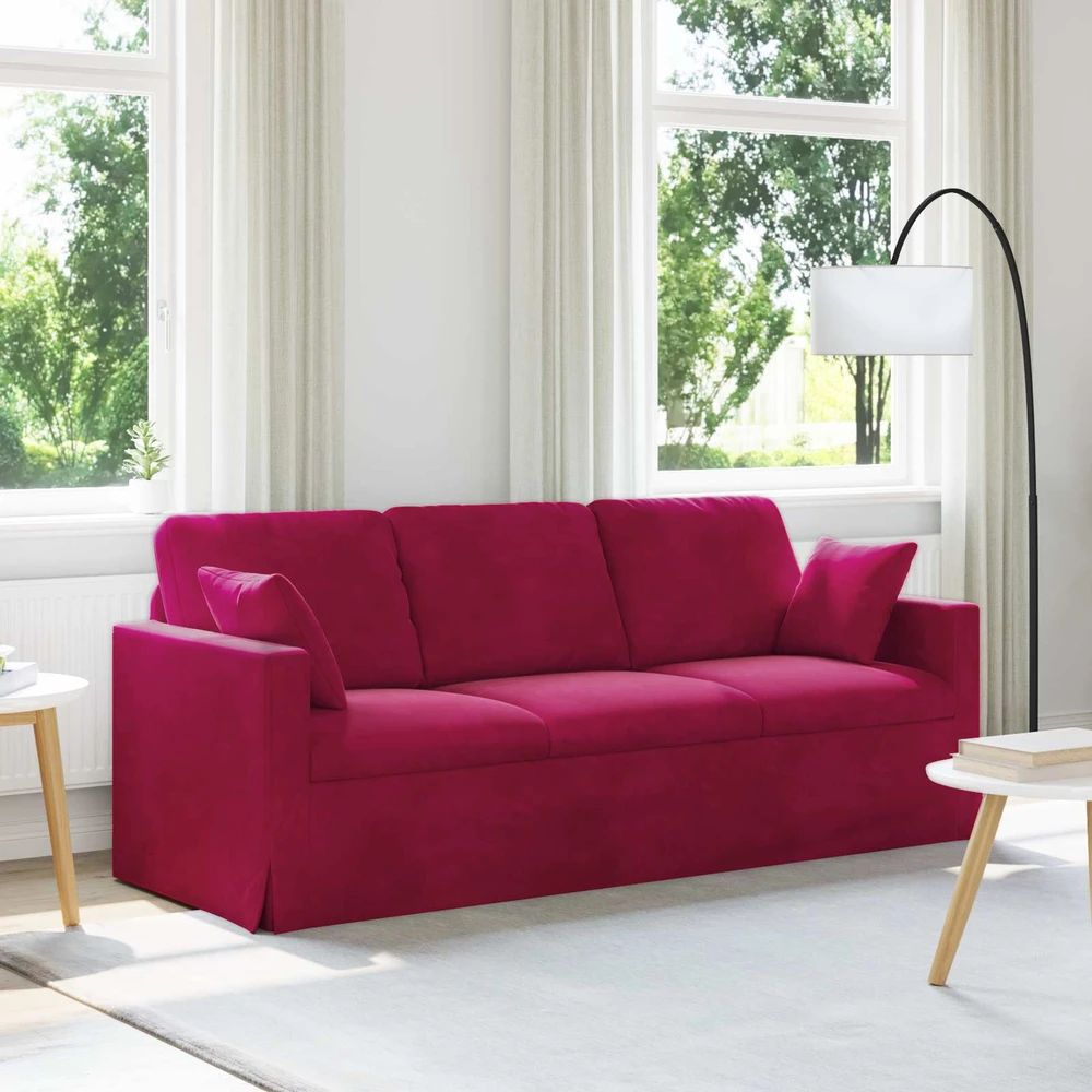 Sofa Vyno raudona 198 x 78 x 80 cm Aksomas