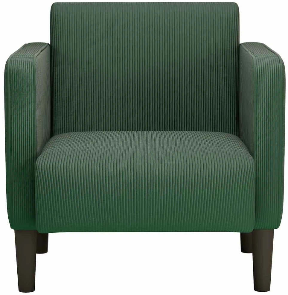 Fotelis Sofos kėdė su porankiais, tamsiai žalia, 54cm velveto audinys