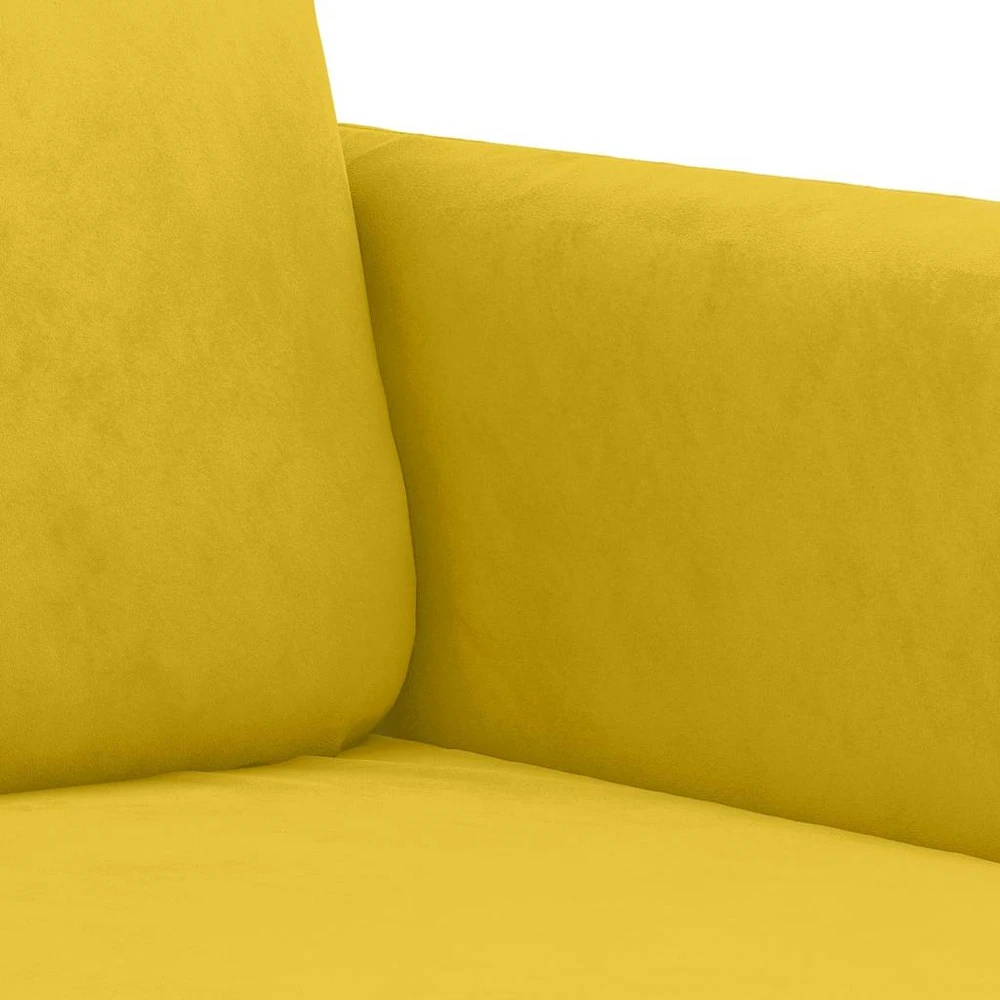 Sofa Sofos komplektas, 2 dalių, geltonos spalvos, aksomas