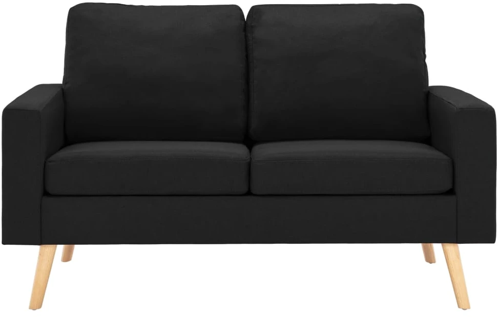 Sofa Sofos komplektas, 2 dalių, juodas, audinys (288702+288712)