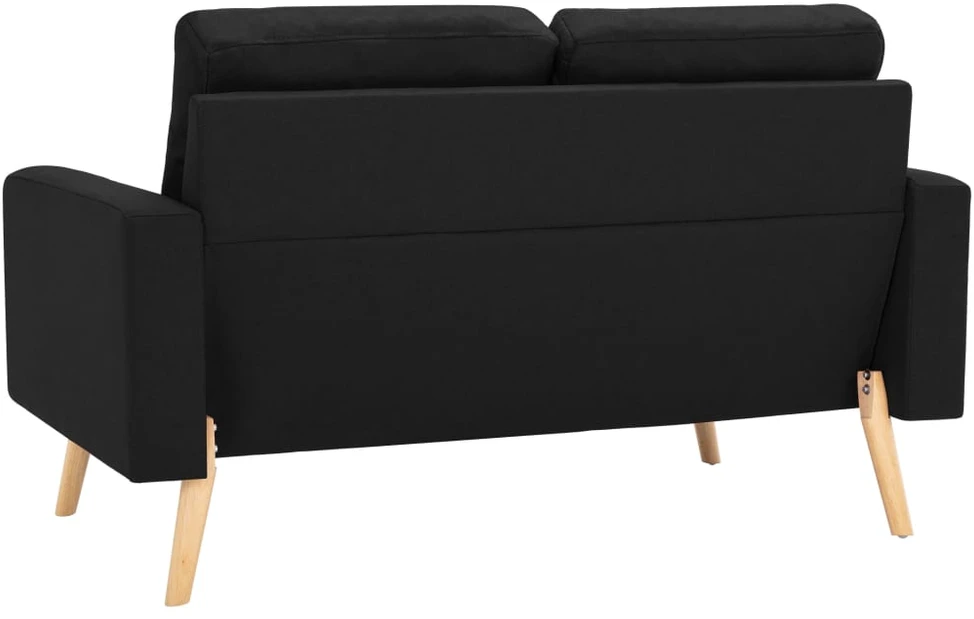 Sofa Sofos komplektas, 2 dalių, juodas, audinys (288702+288712)