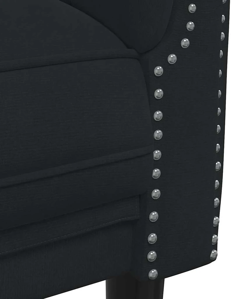 Sofa Sofos komplektas, 2 dalių, juodos spalvos, aksomas