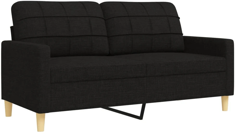 Sofa Sofos komplektas, 2 dalių, juodos spalvos, audinys