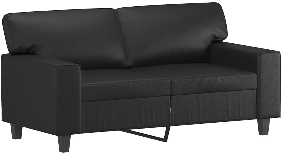 Sofa Sofos komplektas, 2 dalių, juodos spalvos, dirbtinė oda