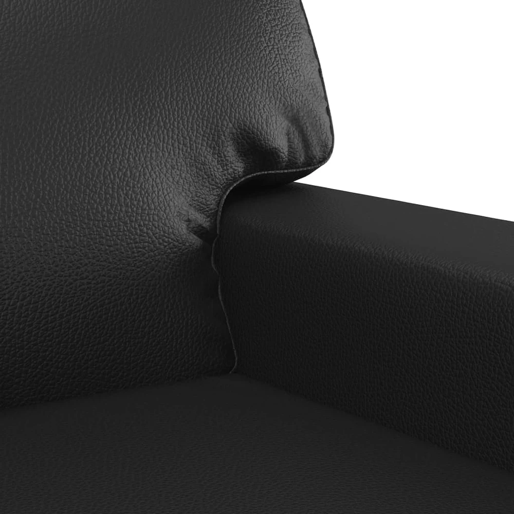 Sofa Sofos komplektas, 2 dalių, juodos spalvos, dirbtinė oda