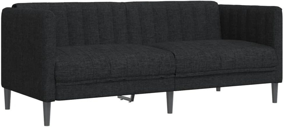 Sofa Sofos komplektas, 2 dalių, juodos spalvos, audinys
