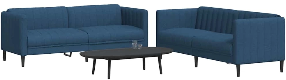 Sofa Sofos komplektas, 2 dalių, mėlynos spalvos, audinys