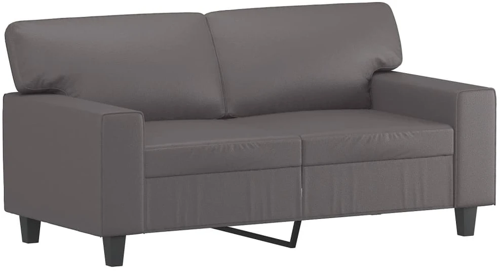 Sofa Sofos komplektas, 2 dalių, pilkos spalvos, dirbtinė oda