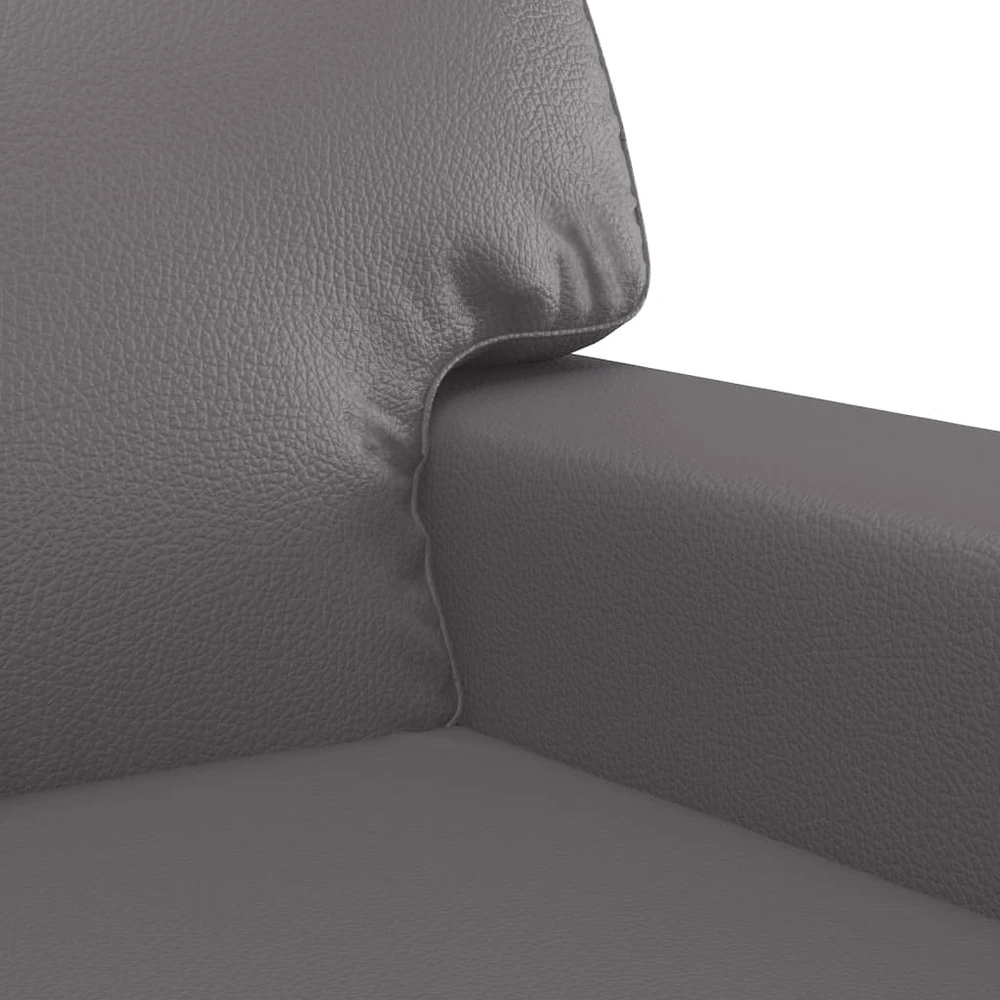 Sofa Sofos komplektas, 2 dalių, pilkos spalvos, dirbtinė oda