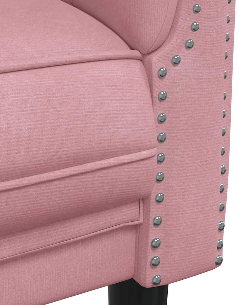 Sofa Sofos komplektas, 2 dalių, rožinės spalvos, aksomas