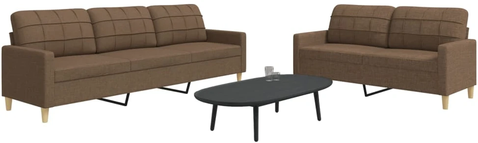 Sofa Sofos komplektas, 2 dalių, rudos spalvos, audinys