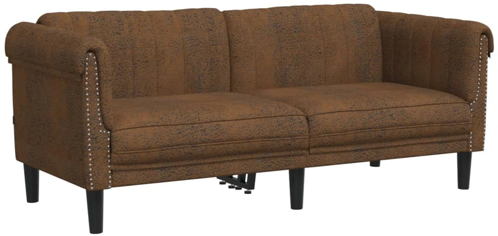 Sofa Sofos komplektas, 2 dalių, rudos spalvos, aksomas