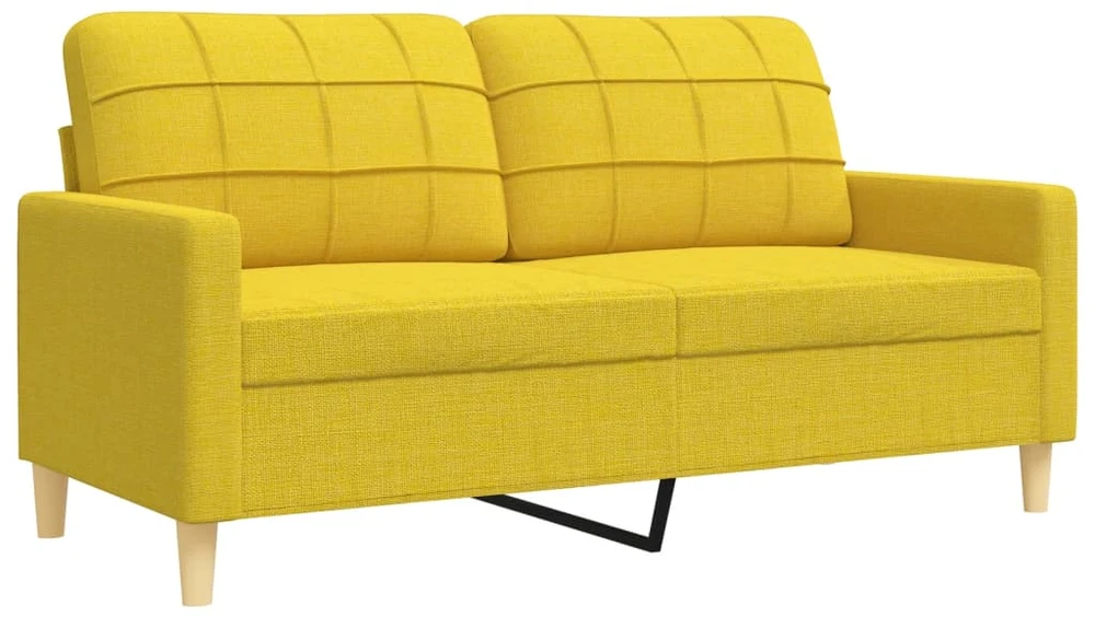 Sofa Sofos komplektas, 2 dalių, šviesiai geltonos spalvos, audinys