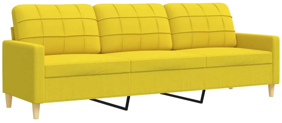 Sofa Sofos komplektas, 2 dalių, šviesiai geltonos spalvos, audinys