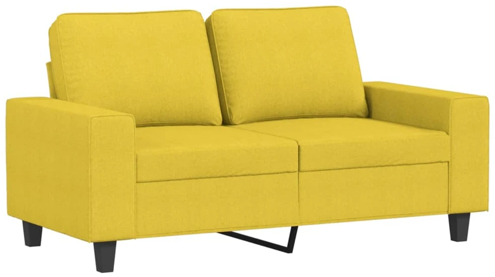 Sofa Sofos komplektas, 2 dalių, šviesiai geltonos spalvos, audinys
