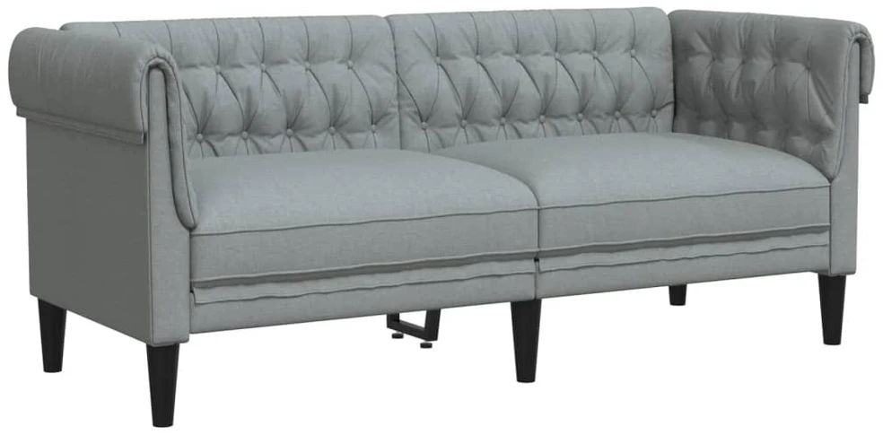Sofa Sofos komplektas, 2 dalių, šviesiai pilkos spalvos, audinys