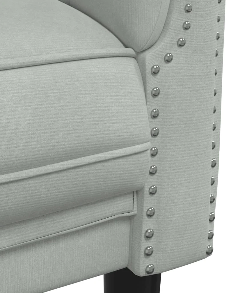 Sofa Sofos komplektas, 2 dalių, šviesiai pilkos spalvos, aksomas