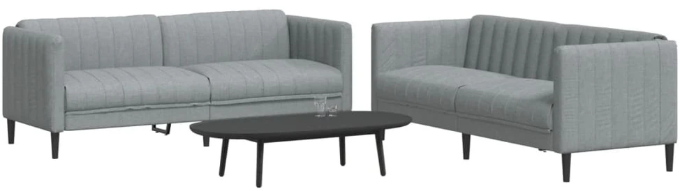 Sofa Sofos komplektas, 2 dalių, šviesiai pilkos spalvos, audinys