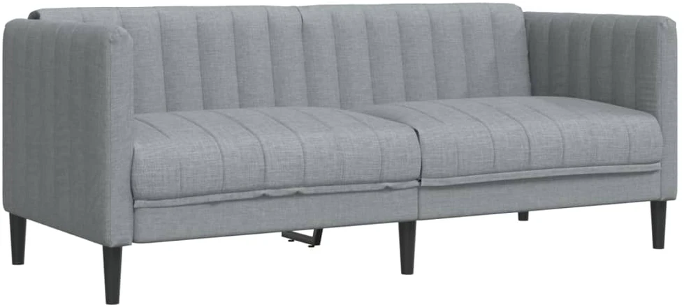 Sofa Sofos komplektas, 2 dalių, šviesiai pilkos spalvos, audinys