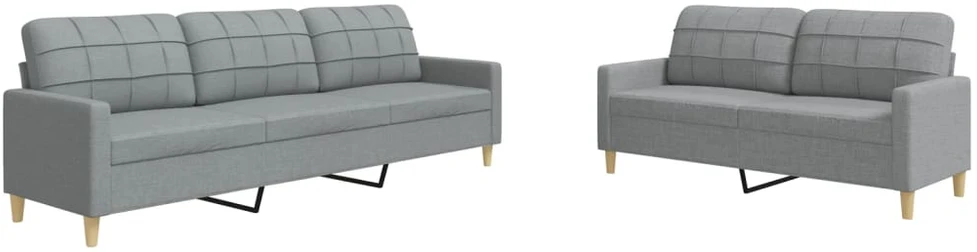 Sofa Sofos komplektas, 2 dalių, šviesiai pilkos spalvos, audinys