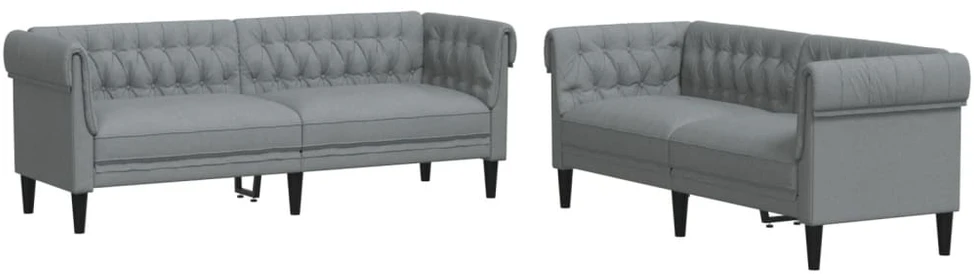 Sofa Sofos komplektas, 2 dalių, šviesiai pilkos spalvos, audinys