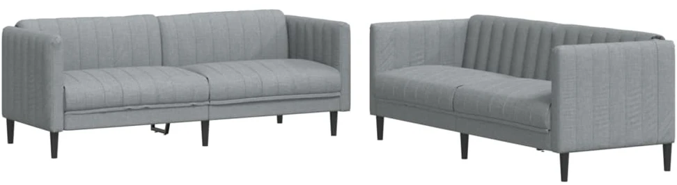 Sofa Sofos komplektas, 2 dalių, šviesiai pilkos spalvos, audinys