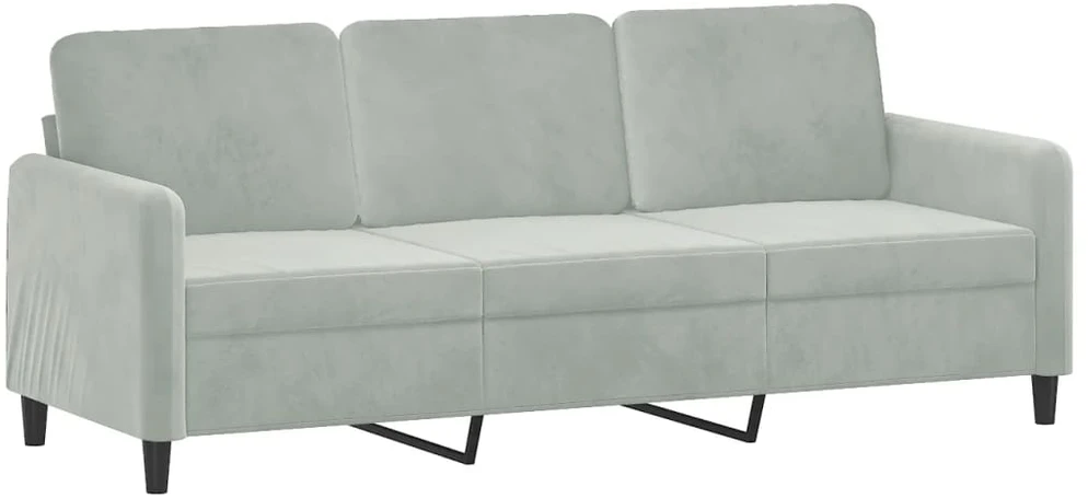 Sofa Sofos komplektas, 2 dalių, šviesiai pilkos spalvos, aksomas