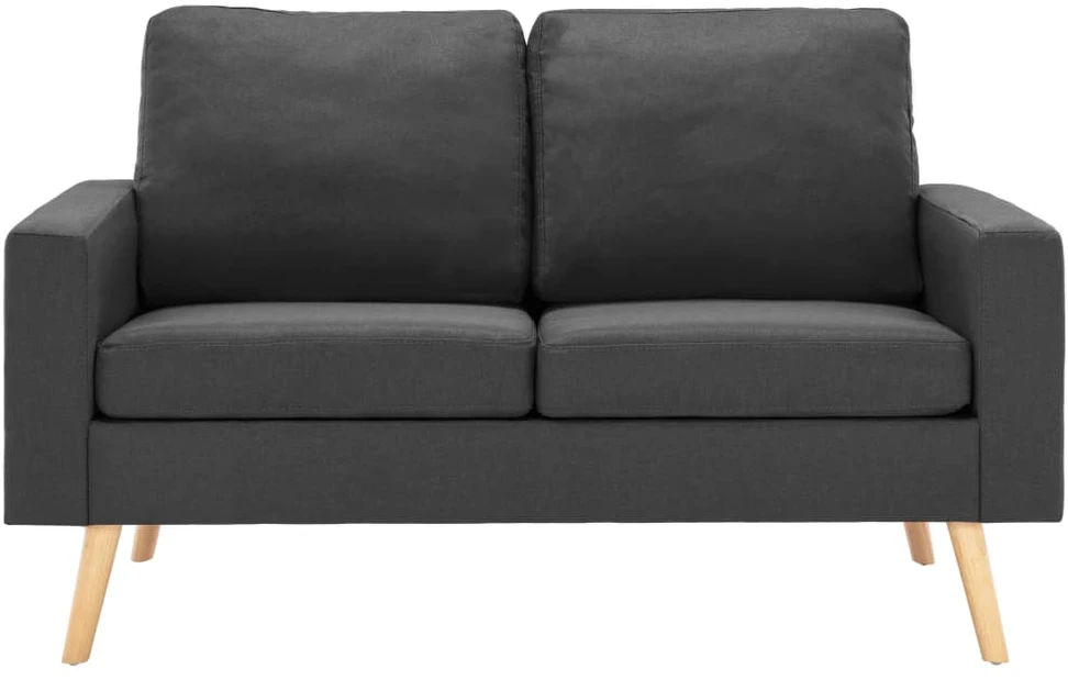Sofa Sofos komplektas, 2 dalių, tamsiai pilkos spalvos, audinys