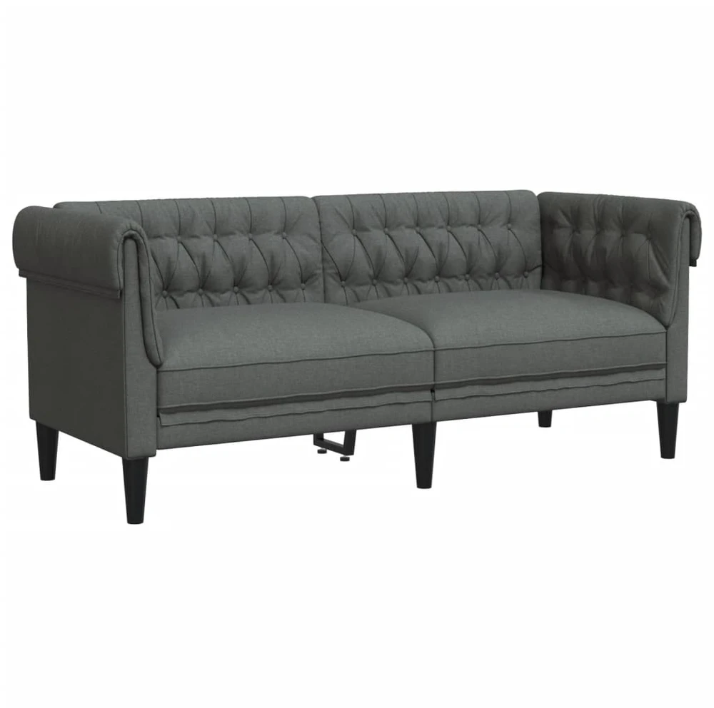 Sofa Sofos komplektas, 2 dalių, tamsiai pilkos spalvos, audinys