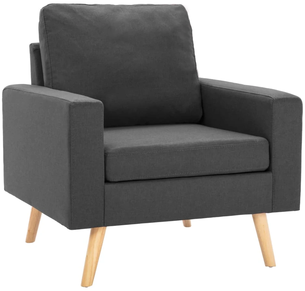 Sofa Sofos komplektas, 2 dalių, tamsiai pilkos spalvos, audinys