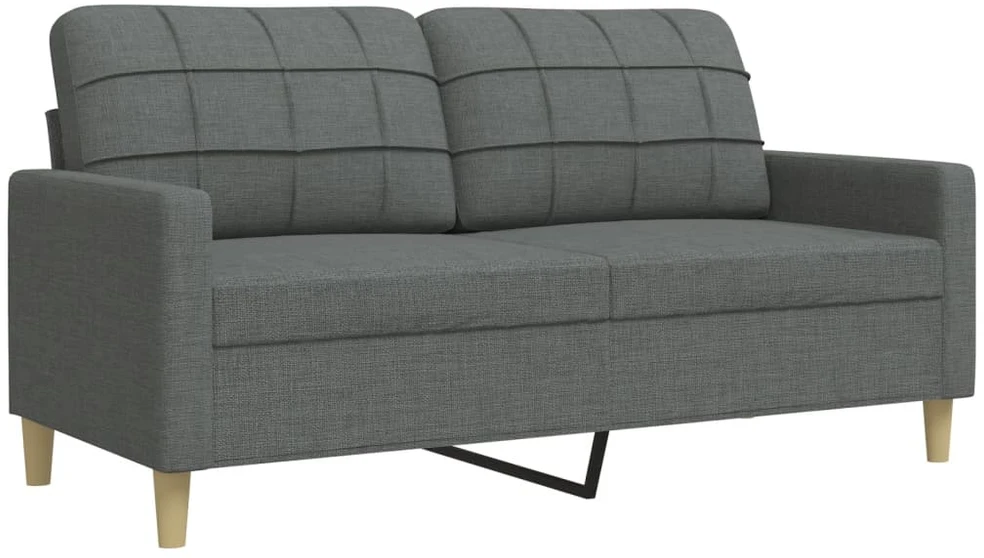 Sofa Sofos komplektas, 2 dalių, tamsiai pilkos spalvos, audinys