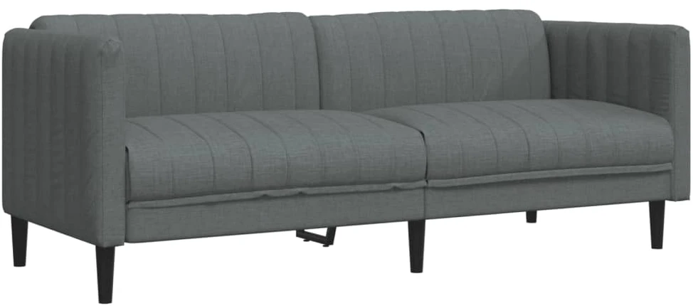 Sofa Sofos komplektas, 2 dalių, tamsiai pilkos spalvos, audinys