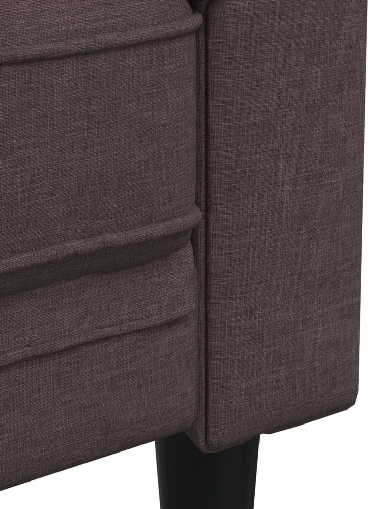 Sofa Sofos komplektas, 2 dalių, tamsiai rudos spalvos, audinys
