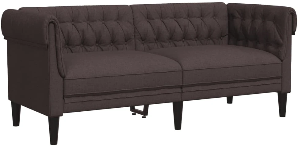 Sofa Sofos komplektas, 2 dalių, tamsiai rudos spalvos, audinys