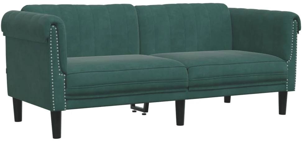 Sofa Sofos komplektas, 2 dalių, tamsiai žalios spalvos, aksomas