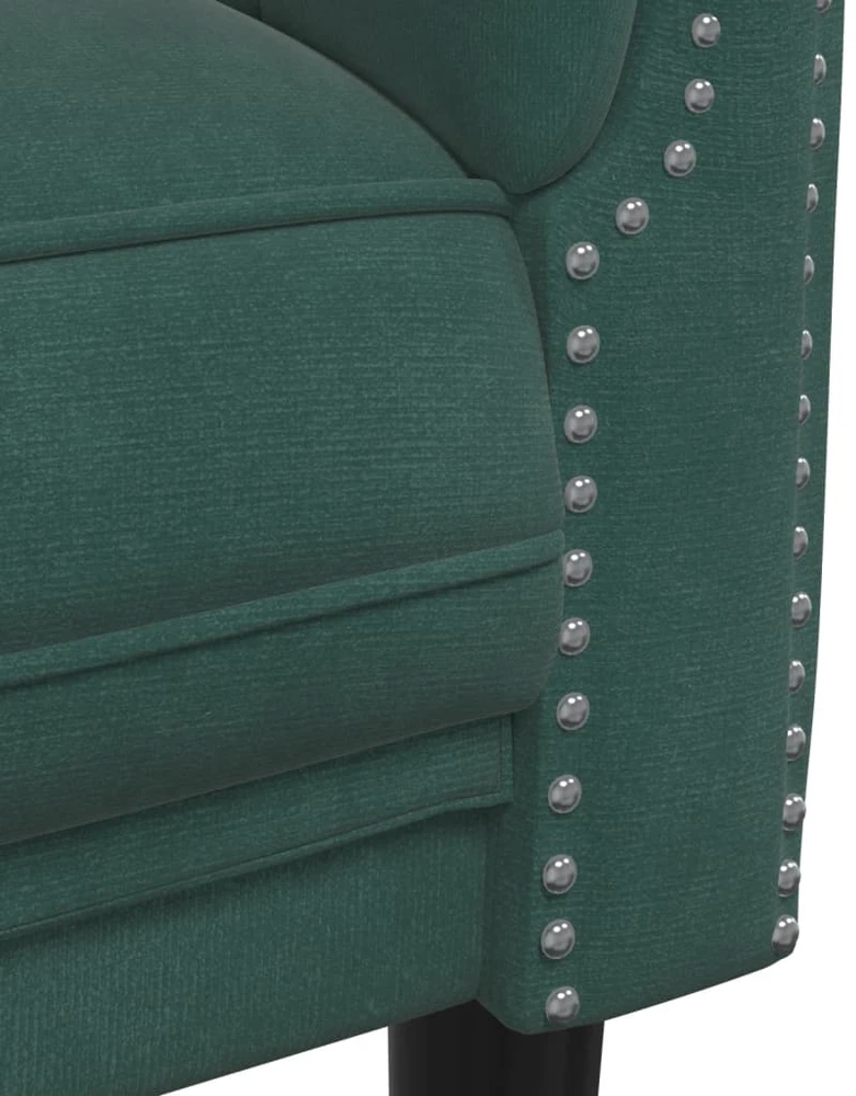 Sofa Sofos komplektas, 2 dalių, tamsiai žalios spalvos, aksomas