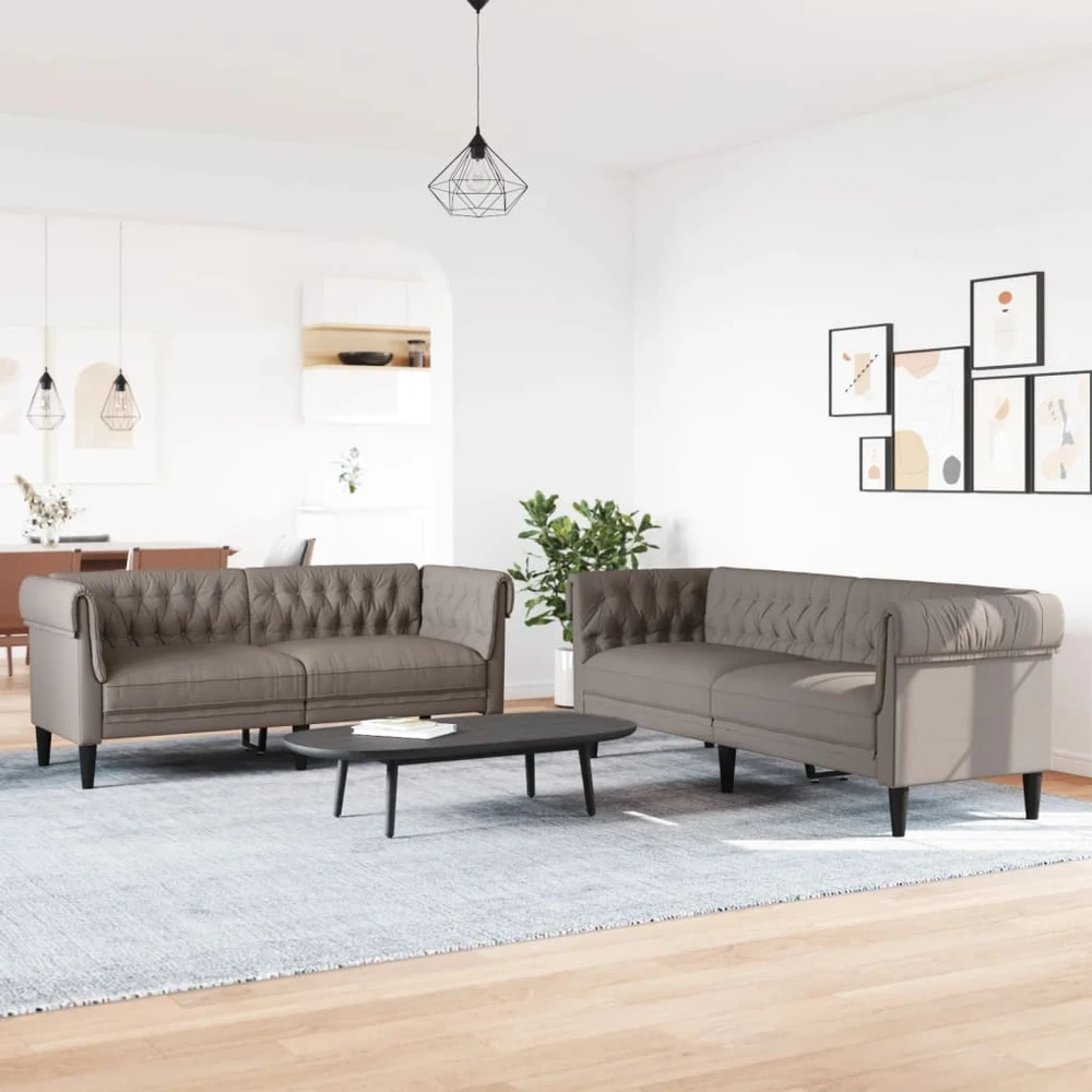 Sofa Sofos komplektas, 2 dalių, taupe spalvos, audinys