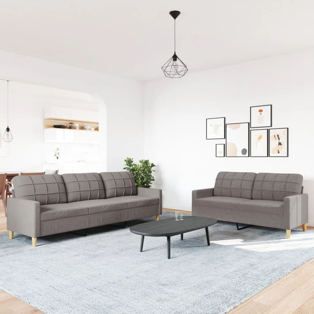 Sofa Sofos komplektas, 2 dalių, taupe spalvos, audinys