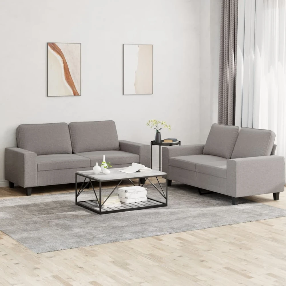 Sofa Sofos komplektas, 2 dalių, taupe spalvos, audinys