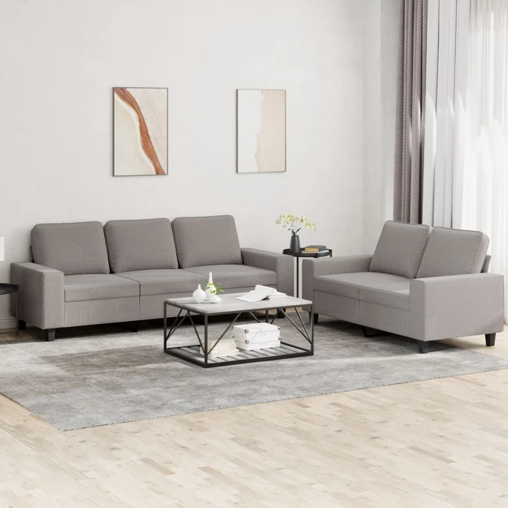 Sofa Sofos komplektas, 2 dalių, taupe spalvos, audinys
