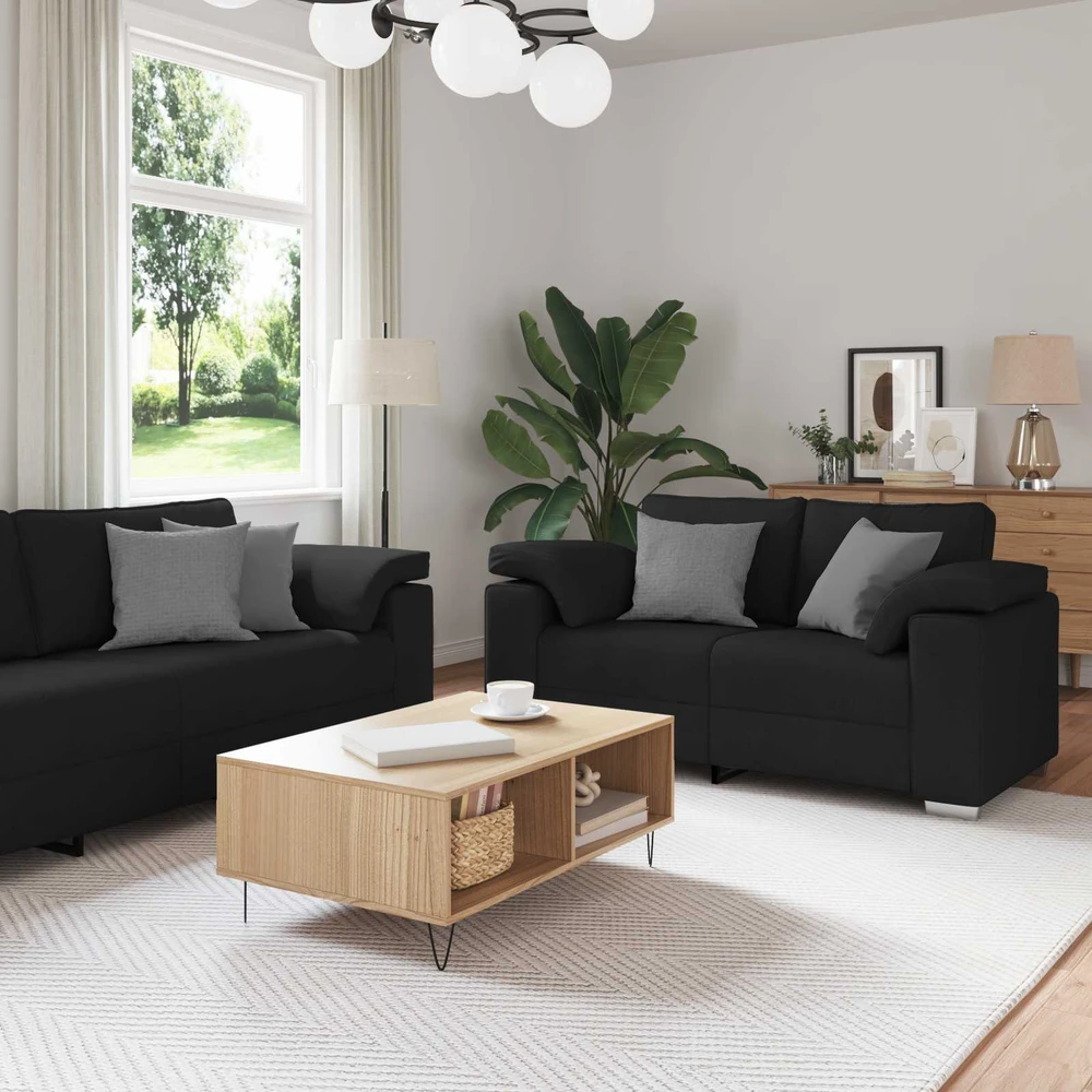 Sofa 2 vnt. Juodas audinys