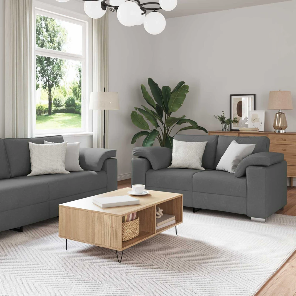 Sofa 2 vnt. Tamsiai pilka audinys