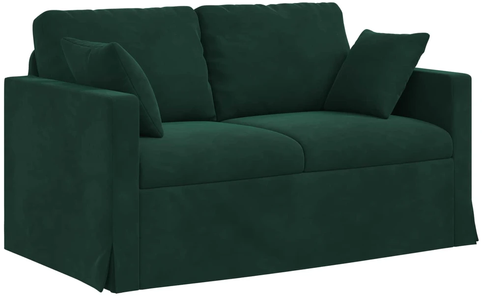 Sofa Sofos komplektas 2 vnt. Tamsiai žalia Aksomas