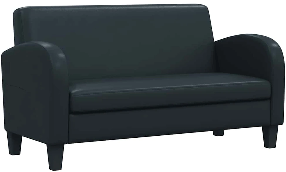 Sofa Sofos komplektas, 2d., dirbtinė oda, juoda