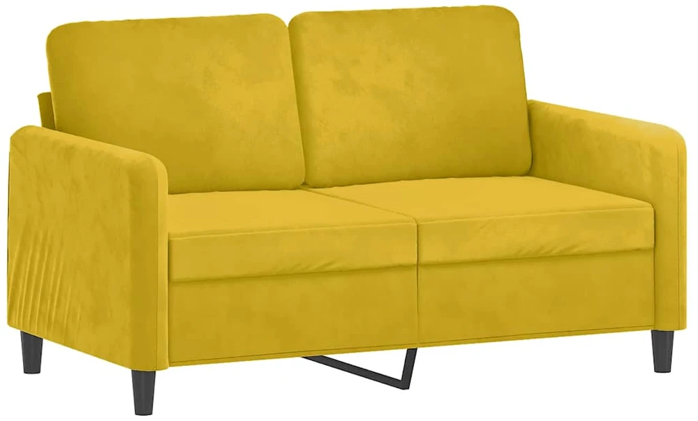 Sofa Sofos komplektas, 3 dalių, geltonos spalvos, aksomas
