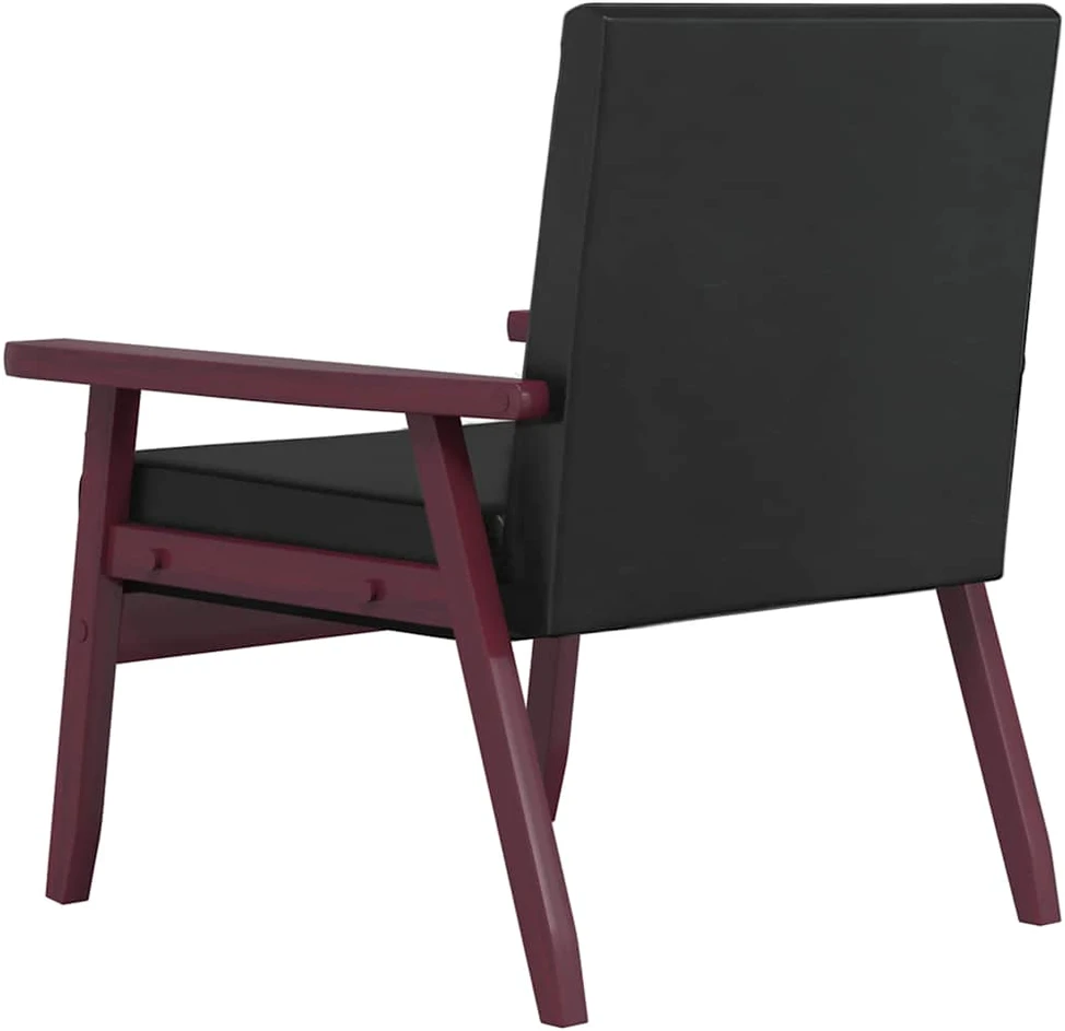 Sofa Sofos komplektas, 3 dalių, juodos spalvos, dirbtinė oda
