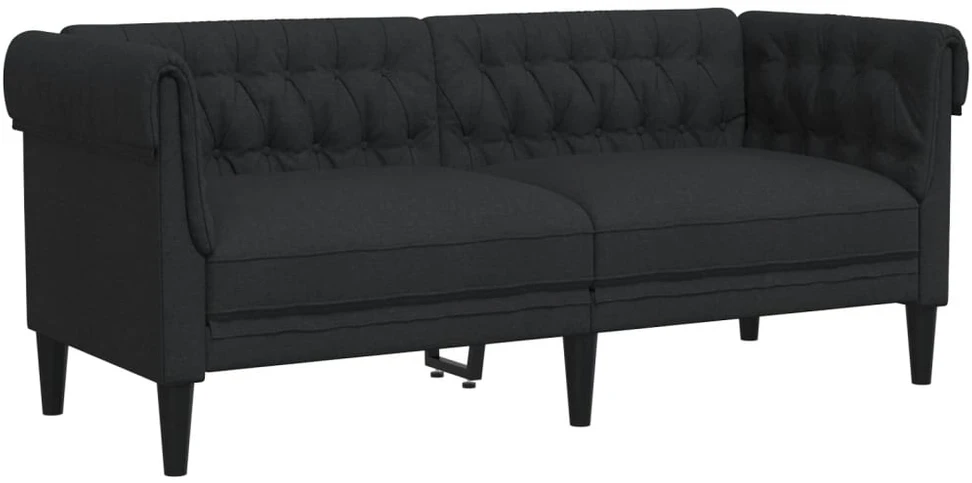 Sofa Sofos komplektas, 3 dalių, juodos spalvos, audinys