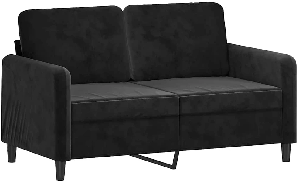 Sofa Sofos komplektas, 3 dalių, juodos spalvos, aksomas
