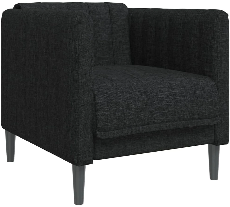 Sofa Sofos komplektas, 3 dalių, juodos spalvos, audinys